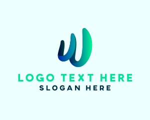 Modern Wavy Letter W Logo