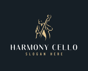 Cello - Bass Concert Musician logo design