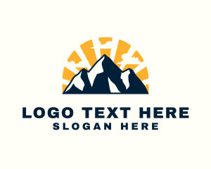 Landscape - Sunset Mountain Peak logo design