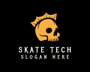 Yellow Skull Crown logo design