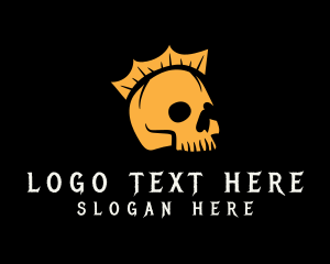 Day Of The Dead - Yellow Skull Crown logo design