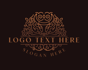 Horn - Floral Bull Ranch logo design