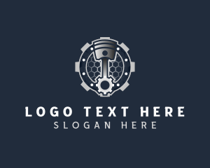 Motor - Piston Cog Mechanic logo design