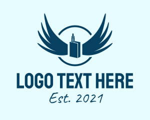 Ejuice - Blue Vape Wings logo design