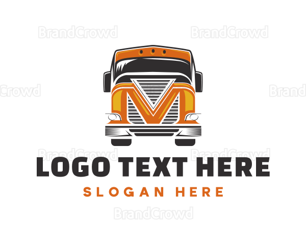 Truck Cargo Letter M Logo