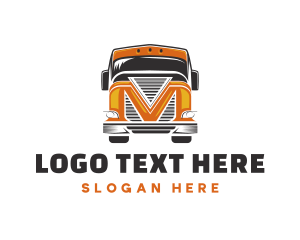 Truck - Truck Cargo Letter M logo design