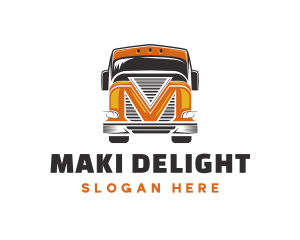 Truck Cargo Letter M logo design