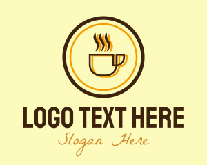 Brunch - Hot Coffee Mug Circle logo design