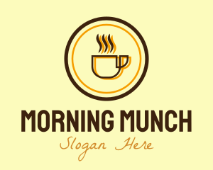 Brunch - Hot Coffee Mug Circle logo design