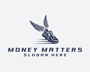 Marathon - Running Shoe Wings logo design