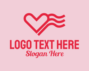 Romantic - Red Heart Wave logo design