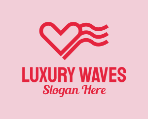 Red Heart Wave  logo design