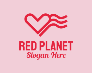 Red Heart Wave  logo design