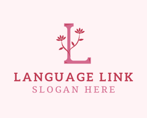 Floral Feminine Letter L logo design