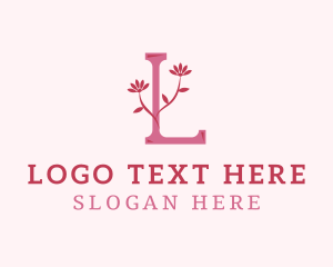 Flower - Floral Feminine Letter L logo design