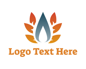 Oil Rig - Fuel Energy Flame logo design