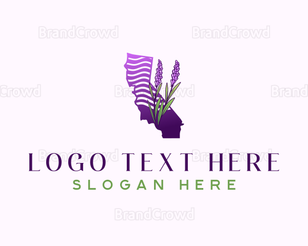 California Lavender Flower Logo