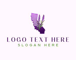 Map - California Lavender Flower logo design