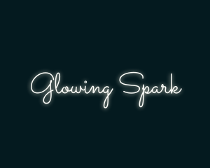 Glowing Luminous Cursive logo design