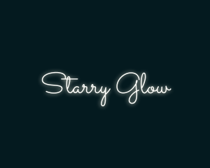 Glowing Luminous Cursive logo design