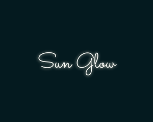 Glowing Luminous Cursive logo design