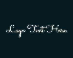 Glowing Luminous Cursive Logo