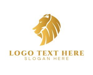 Luxurious - Gold Luxury Lion logo design