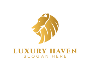 Gold Luxury Lion logo design