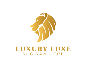 Gold Luxury Lion logo design