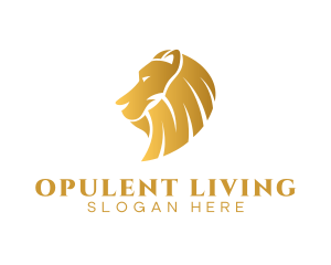 Luxurious - Gold Luxury Lion logo design