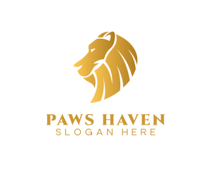 Gold Luxury Lion logo design