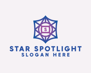 Geometric Floral Star logo design