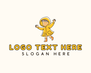 Rainy - Raincoat Child Apparel logo design