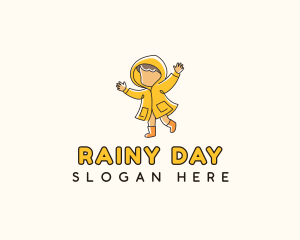 Rainy - Raincoat Child Apparel logo design