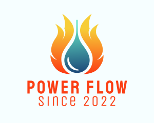 Hydroelectric Power Fire logo design