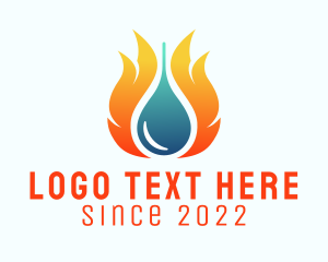 H2o - Hydroelectric Power Fire logo design