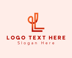 App - Loop Parallel Circuitry Letter L logo design