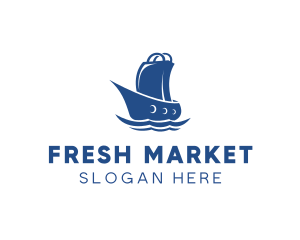 Market - Market Bag Boat logo design