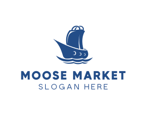 Market Bag Boat  logo design