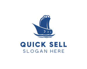 Sell - Market Bag Boat logo design