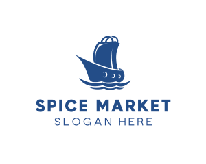 Market Bag Boat  logo design