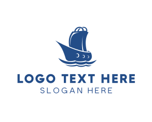 Cargo Ship - Market Bag Boat logo design