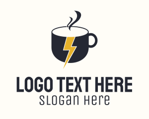 Electricity - Coffee Lightning Bolt Energy logo design