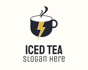 Coffee Lightning Bolt Energy logo design