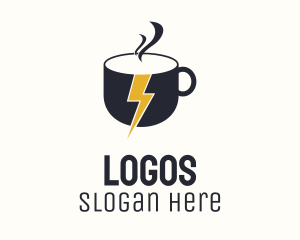 Teahouse - Coffee Lightning Bolt Energy logo design