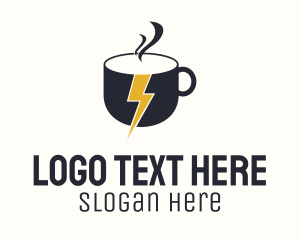 Thunder - Coffee Lightning Bolt Energy logo design