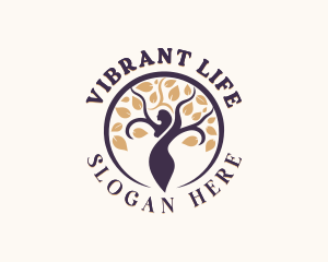 Woman Tree Organic Wellness logo design