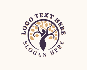 Yoga - Woman Tree Organic Wellness logo design