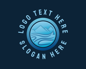 Ocean - Blue River Mountain logo design