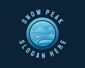 Skiing - Blue River Mountain logo design